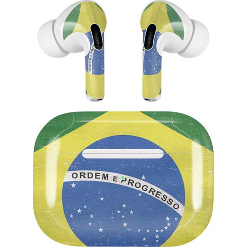 Brazil Flag Distressed Apple AirPods Pro Skin